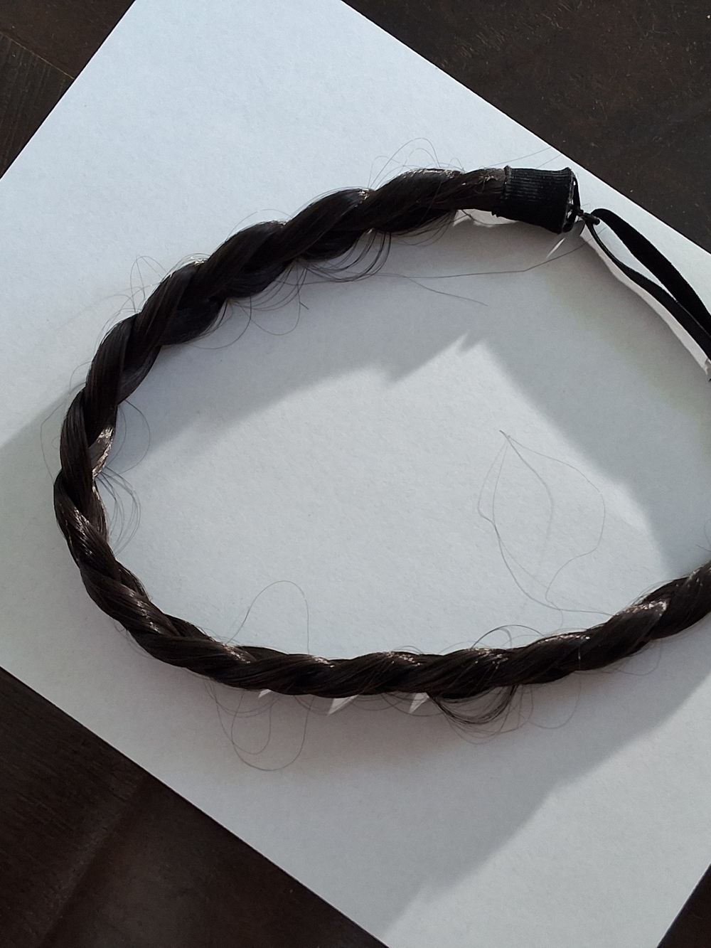 Braided Elastic Hairband - Dark Brown